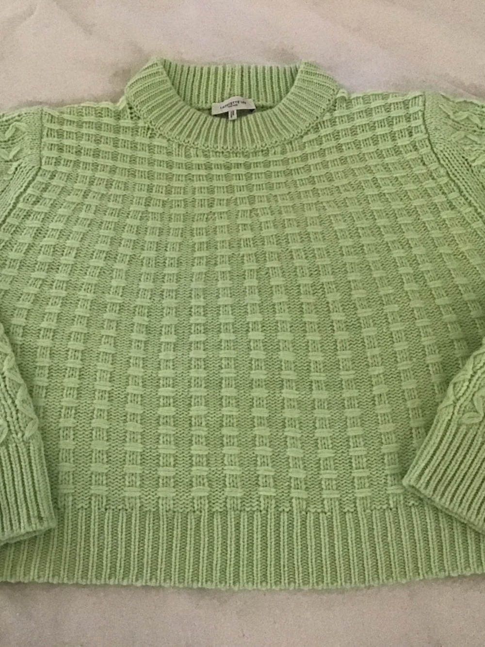 Lafayette 148 Light green / mint Textured Knit Sweater , size M.